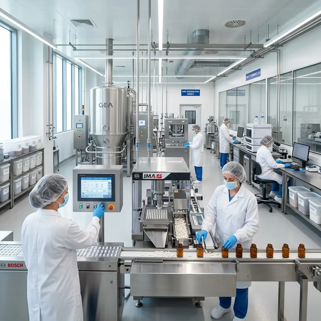 Modern pharmaceutical laboratory for probiotic gummy manufacturing